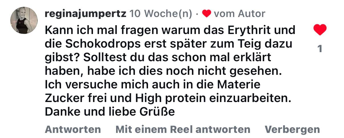 Kommentar von reginajumpertz zu Erythrit und Schokodrops im Teig.
